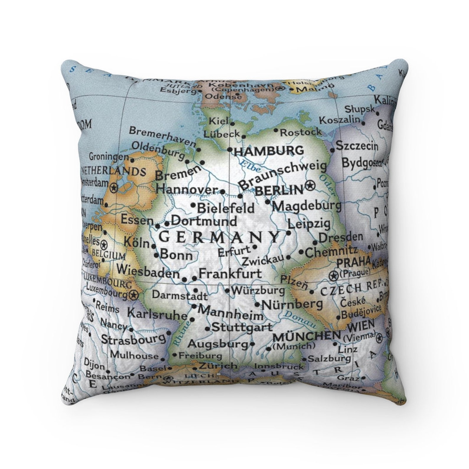 Germany Map Pillow Germany Wedding Gift Germany Pillow Etsy