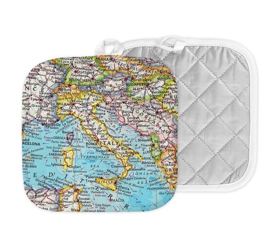 Italy Map Hot Pad Italy Pot Holder Italy Kitchen Italy Etsy