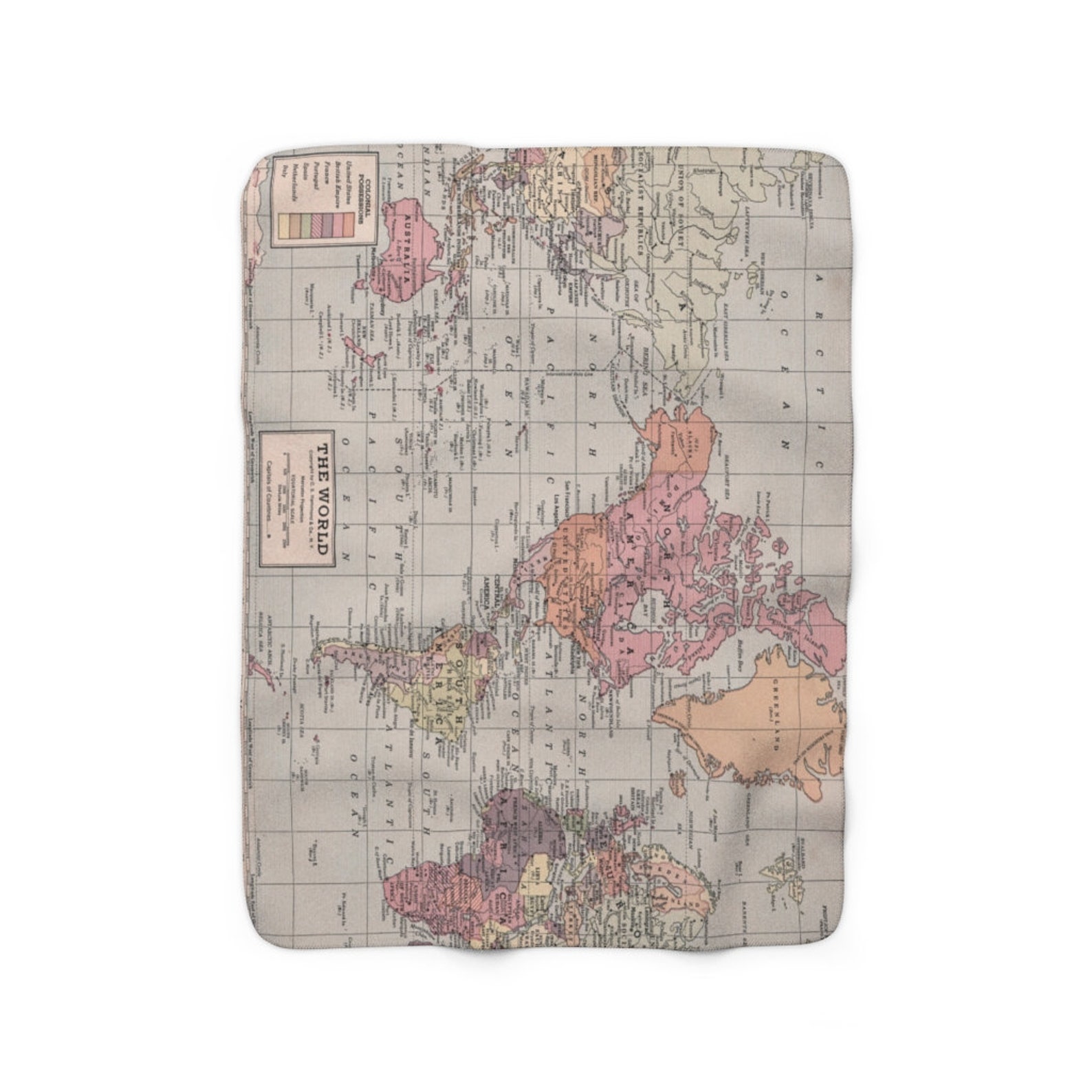 World Map Fleece Blanket World Map Blanket World Blanket Etsy