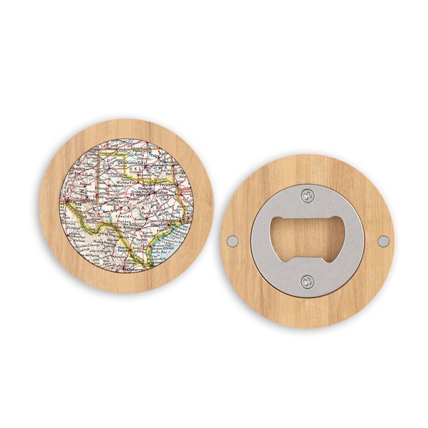 Texas Magnetic Bottle Opener - Texas Bottle Opener - Texas Refrigerator Magnet - Texas Wedding Favor - Texas Beer Opener - Texas Map