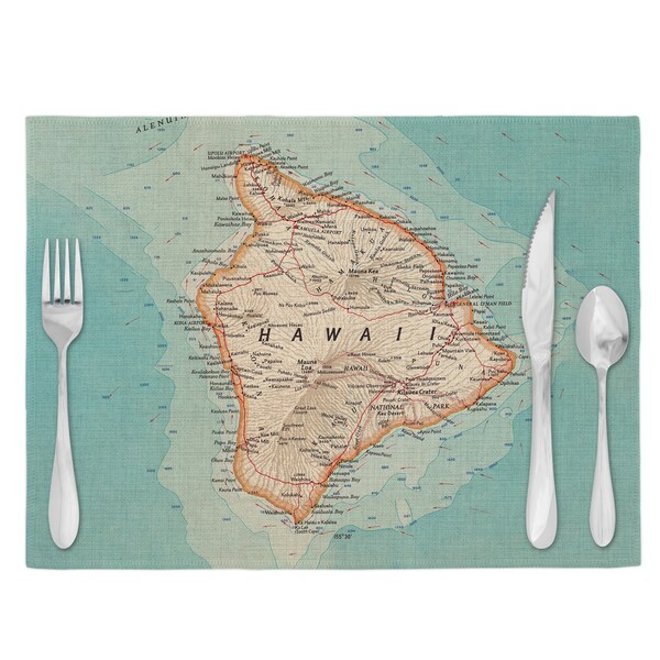 Hawaiian Placemat Maps Etsy
