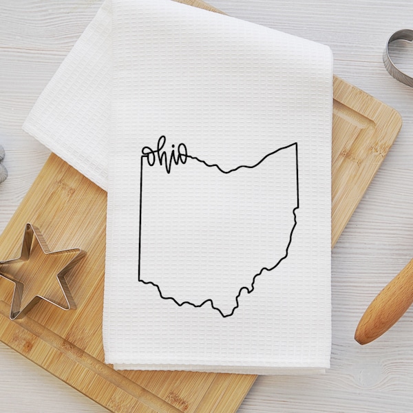 Ohio Tea Towel - Ohio Kitchen Towel - Ohio Dish Towel - Ohio Housewarming - Ohio Airbnb Decor - Ohio Closing Gift - Ohio Realtor