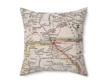 El Paso Texas Map Pillow - El Paso Pillow - El Paso Airbnb Pillow - El Paso Map - El Paso Housewarming Gift - El Paso Wedding Gift