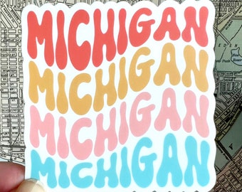 Michigan Laptop Sticker - Michigan Water Bottle Sticker - Michigan Laptop Sticker - Michigan Suitcase Decal - Michigan Die Cut Sticker
