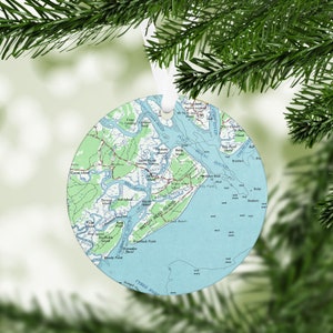 Hilton Head South Carolina Map Ornament - Hilton Head Christmas Ornament - Hilton Head Realtor Gift - Hilton Head Vacation Ornament