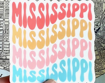 Mississippi Laptop Sticker - Mississippi Water Bottle Sticker - Mississippi Sticker - Mississippi Suitcase Decal - Mississippi Vinyl Sticker
