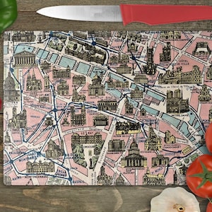 Paris Map Cutting Board - Paris Map Charcuterie Board - Paris Gift - Paris Kitchen - Chopping Board - Paris Cheese Board - Paris Charcuterie