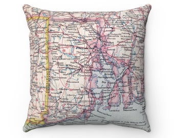 Rhode Island Map Pillow - Rhode Island Wedding Gift - Rhode Island Housewarming Gift - Rhode Island Realtor Gift - Rhode Island Airbnb