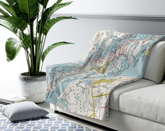 Vancouver Island Blanket - Vancouver Island Map - Vancouver Island Airbnb - Vancouver Island Housewarming Gift