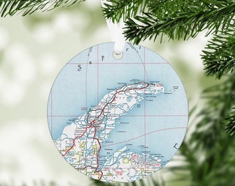 Keweenaw Map Ornament - Keweenaw Ornament - Keweenaw Realtor Gift - Keweenaw Christmas Ornament - Keweenaw Airbnb - Cabin Decor