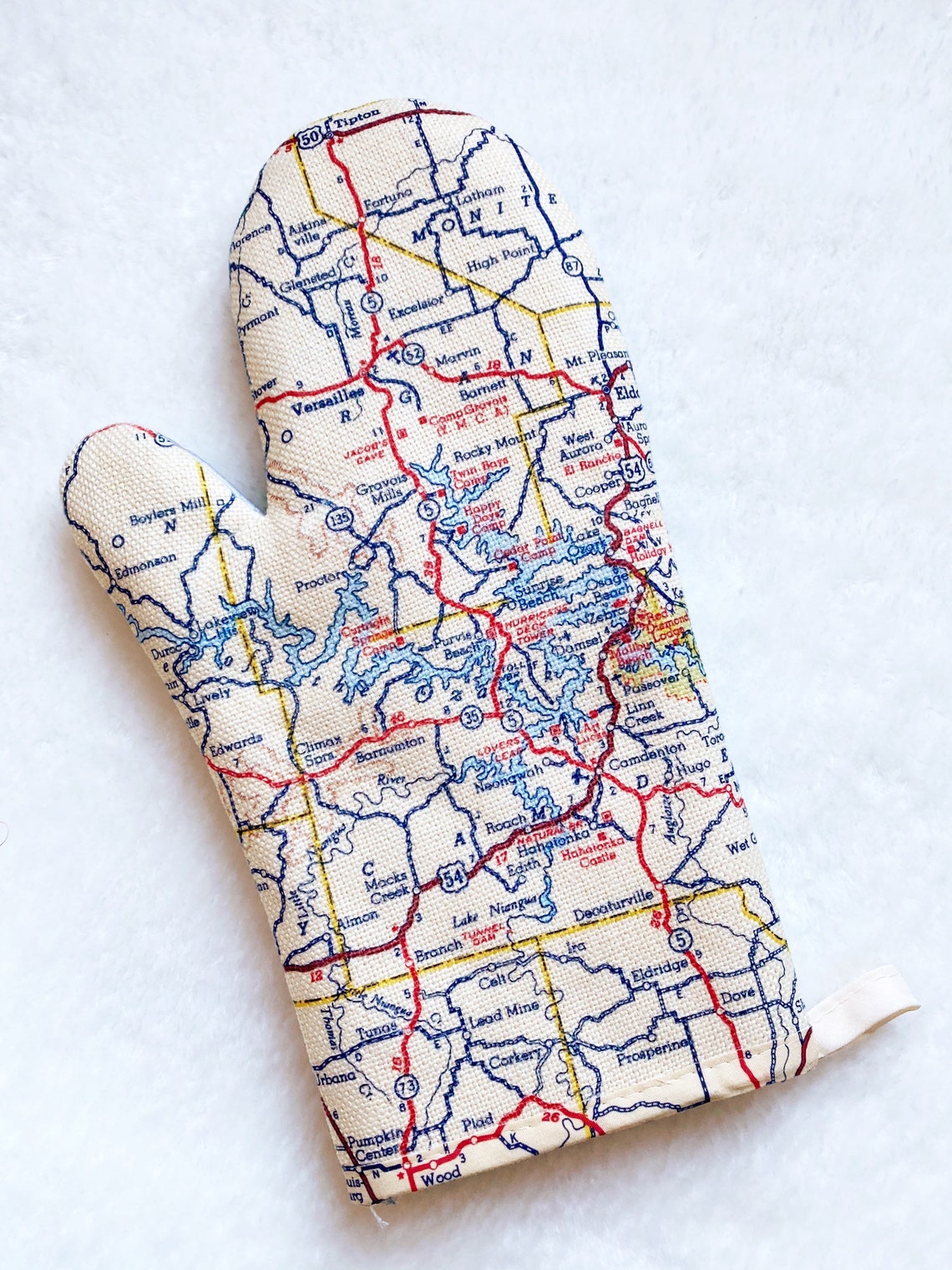 Lake of the Ozarks Map Oven Mitt Lake of the Ozarks Oven Etsy