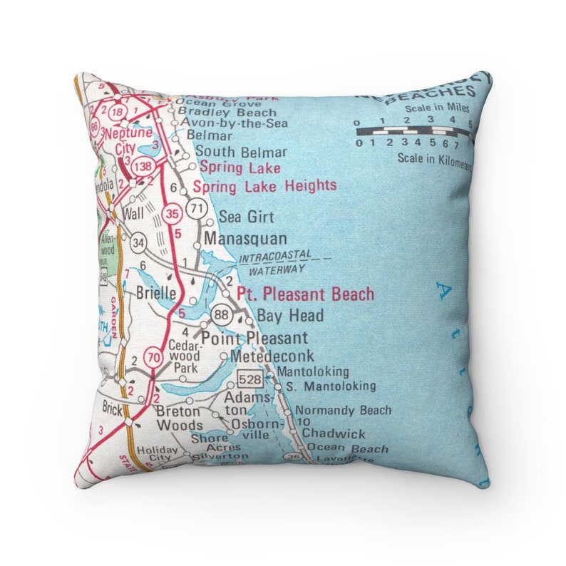 Lake Of The Woods Vintage Map Pillow Home Decor Handmade
