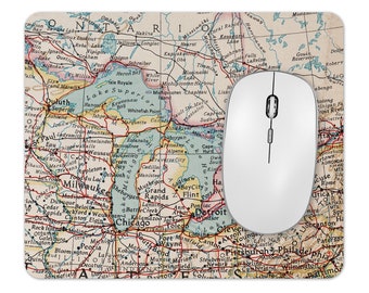 Great Lakes Map Mousepad - Great Lakes Office Decor - Great Lakes Map - Great Lakes Mousepad - Great Lakes Teacher Gift - Great Lakes Office