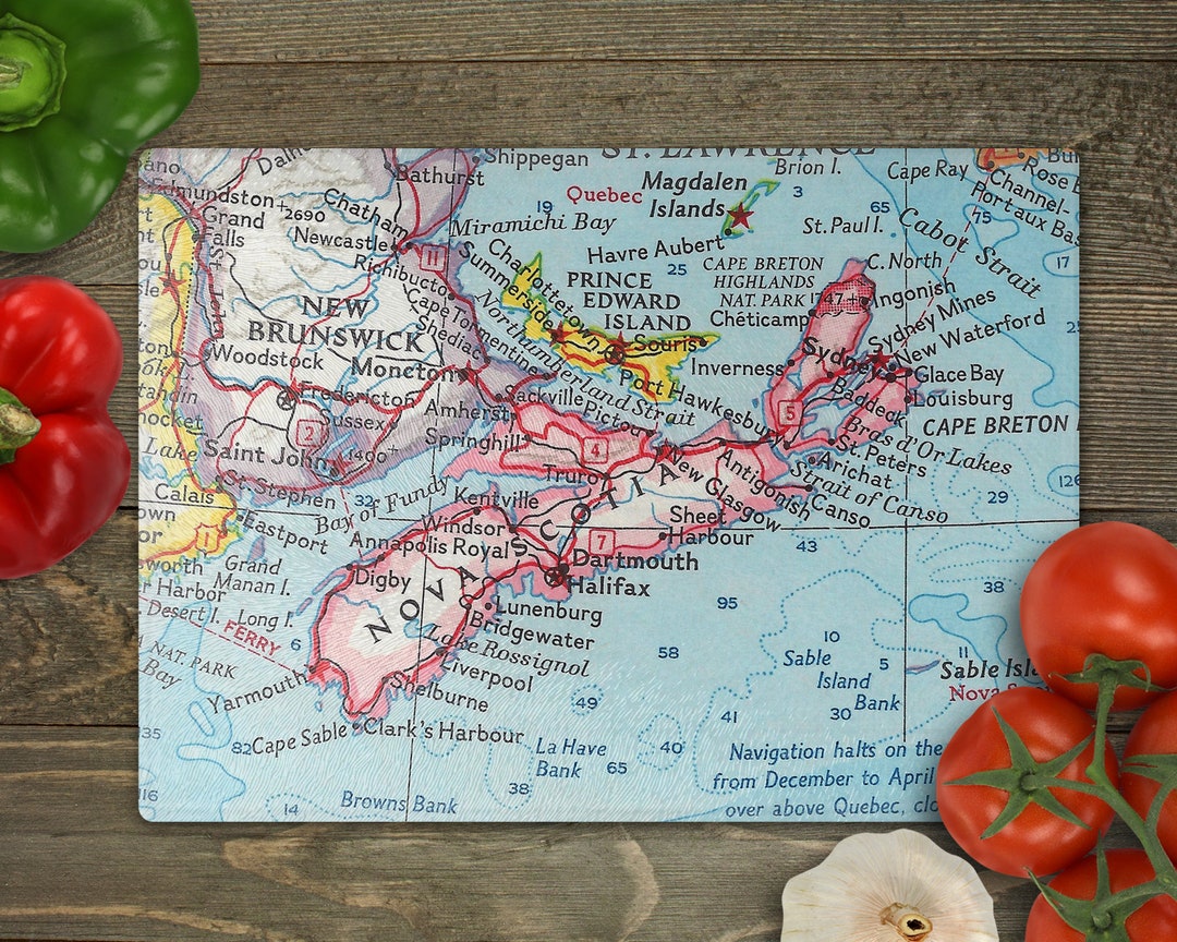 Nova Scotia Map Cutting Board Nova Scotia Charcuterie Board Nova Scotia