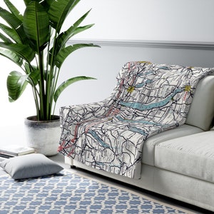 Finger Lakes New York Map Fleece Blanket - Finger Lakes Blanket - Finger Lakes Housewarming - Finger Lakes Airbnb - Finger Lakes Realtor