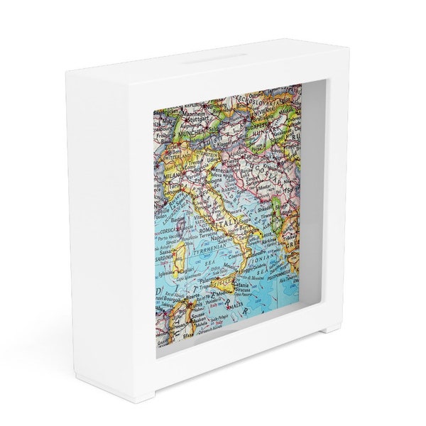 Italy Shadow Box Bank - Italy Trip Savings Box - Italy Vacation Fund - Italy Trip Gift - Italy Fund - Italy Memory Box - Italy Honeymoon