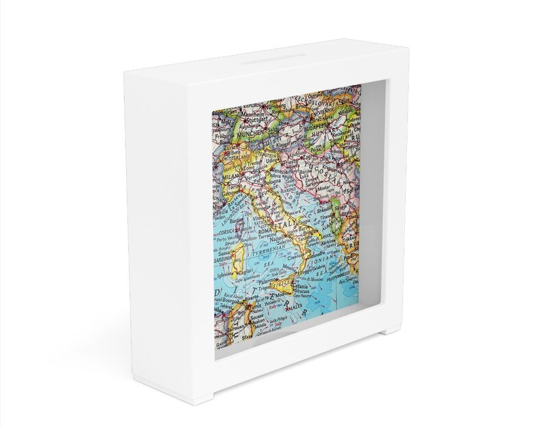 Italy Shadow Box Bank Italy Trip Savings Box Italy Vacation Fund Italy Trip Gift Italy Fund Italy Memory Box Italy Honeymoon image 1