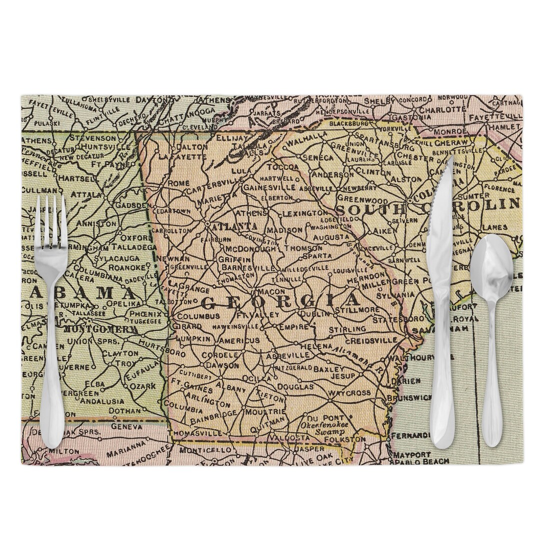 Map Placemats Placemat Set Airbnb Decor