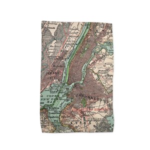 New York City Map Tea Towel - Brooklyn Kitchen Towel - Manhattan Dish Towel - Manhattan Airbnb - Manhattan Kitchen Towel - NYC Closing Gift