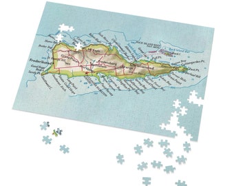 St Croix USVI Map Puzzle - Puzzle for Adults - St Croix Airbnb - St Croix 500 Piece Puzzle - St Croix Gift - St Croix Map