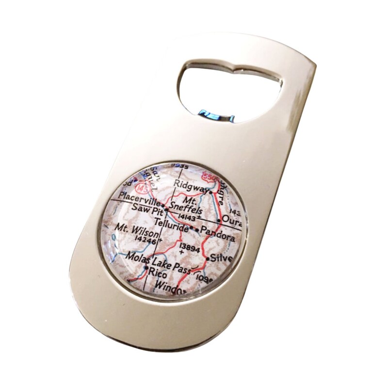 Telluride Map Bottle Opener Colorado As Seen in Imbibe Magazine Groomsman Gift Ski Trip