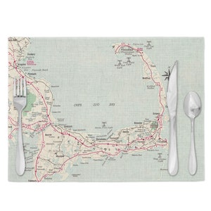 Cape Cod Map Placemats - Cape Cod Placemat Set of 4 - Cape Cod Airbnb Decor - Cape Cod Kitchen - Cape Cod Dining Room - Cape Cod Realtor