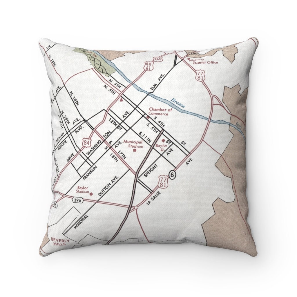 Map Pillow Baylor University Pillow | Etsy