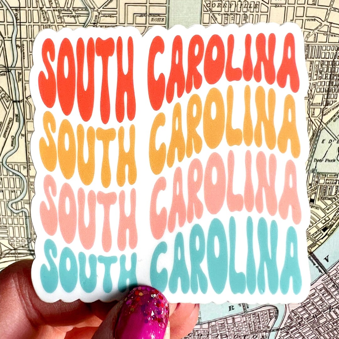 South Carolina Vinyl Sticker South Carolina Water Bottle Sticker South ...