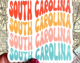 South Carolina Vinyl Sticker - South Carolina Water Bottle Sticker - South Carolina Laptop Sticker - South Carolina Suitcase Decal