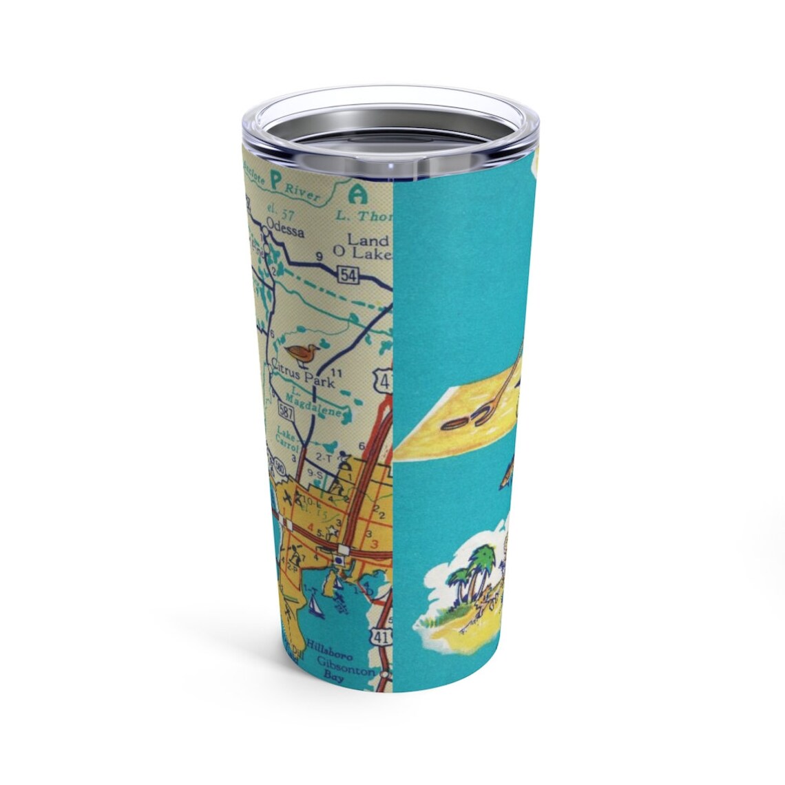 Clearwater Florida Map Tumbler Clearwater Coffee Mug Etsy