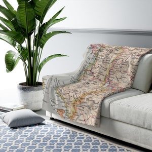 Albania Map Fleece Blanket – Vintage Albania Throw Blanket – Cozy 50x60&quot; Plush Gift for Snuggling or Décor - Albania Decor - Albanian Gift
