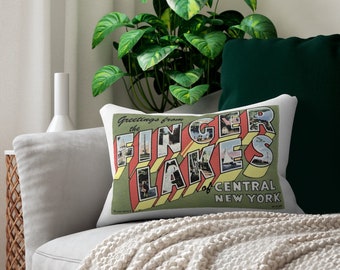 Finger Lakes New York Lumbar Pillow - Finger Lakes Gift - Finger Lakes Pillow - Finger Lakes Airbnb - Finger Lakes Housewarming Gift