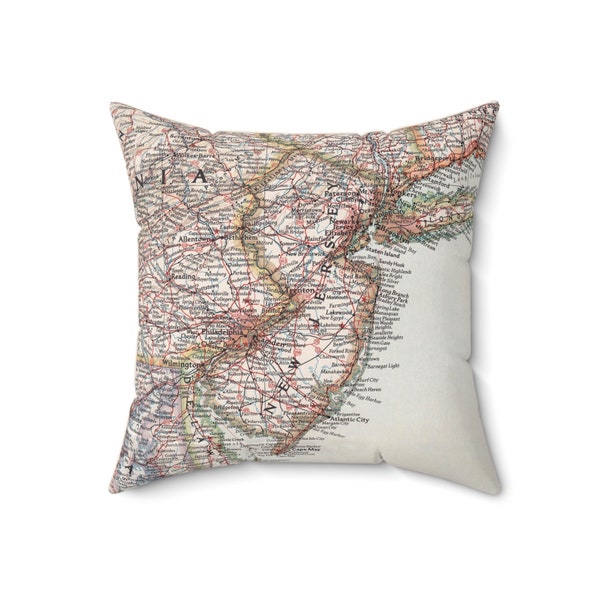 New Jersey Map Pillow - New Jersey Pillow - New Jersey Realtor Gift - New Jersey Wedding - New Jersey Housewarming Gift - New Jersey Airbnb