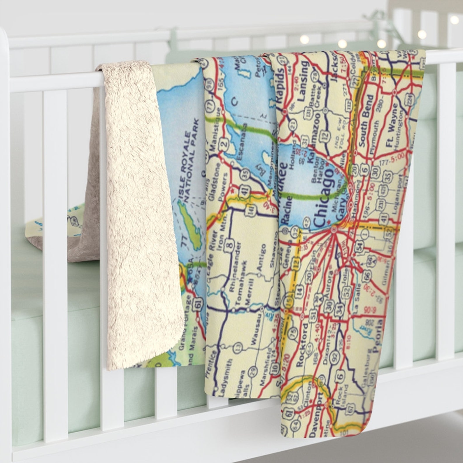 Great Lakes Fleece Blanket Great Lakes Map Blanket Etsy