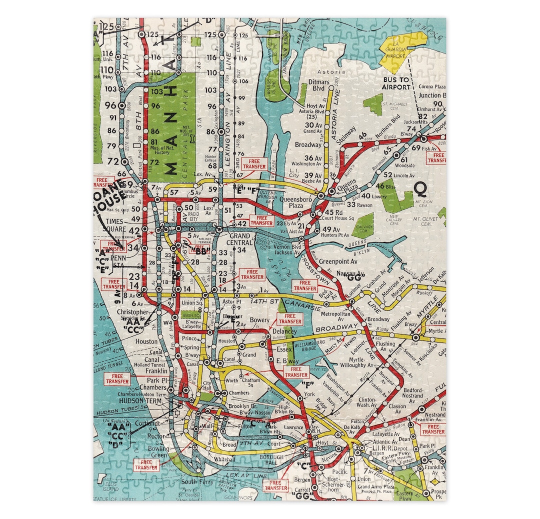 NYC Subway Map Puzzle NYC Subway Jigsaw Puzzle New York Subway Puzzle NYC Subway Map Gift NYC Subway Map Puzzle NYC Subway Jigsaw Puzzle New York Subway Puzzle NYC Subway Map Gift