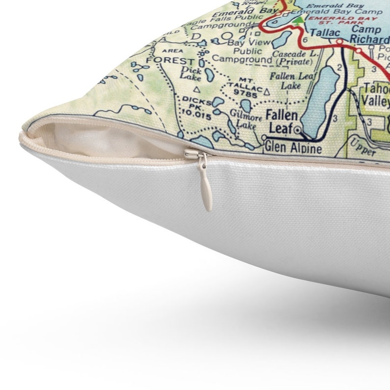 Lake Tahoe Map Pillow Lake Tahoe Wedding Gift Lake Tahoe Etsy