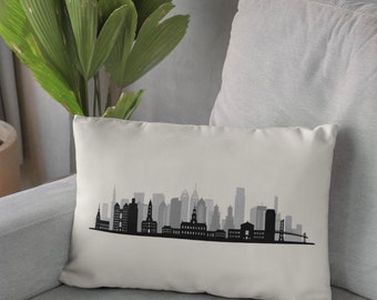 Philadelphia Pennsylvania Skyline Pillow - Philadelphia Gift - Philadelphia Airbnb - Philadelphia Pillow - Philadelphia Housewarming Gift