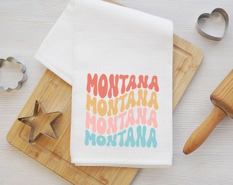 Montana Tea Towel - Montana Kitchen Towel - Montana Dish Towel - Montana Housewarming - Montana Airbnb Decor - Montana Closing Gift