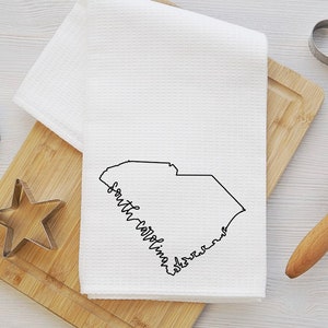 South Carolina Tea Towel - South Carolina Kitchen Towel - South Carolina Dish Towel - South Carolina Airbnb Decor