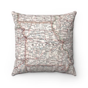 Missouri Pillow - Missouri Airbnb - Missouri Housewarming - Missouri Gift - Missouri Map - Missouri Wedding Gift - Missouri Closing Gift