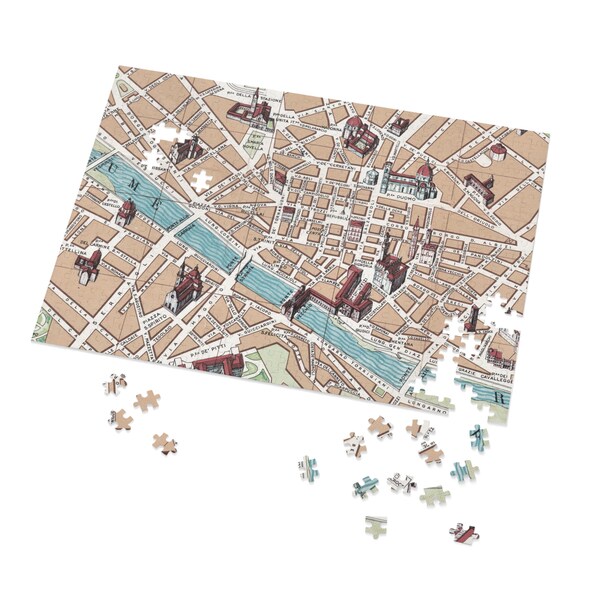 Florence Italy Map Puzzle - Florence Airbnb - Florence Puzzle - Florence Wedding Gift - Florence Housewarming Gift - Florence Map