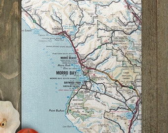 Morro Bay California Map Cutting Board - Morro Bay Map Charcuterie Board - Morro Bay Kitchen - Morro Bay Airbnb - Morro Bay Wedding Gift