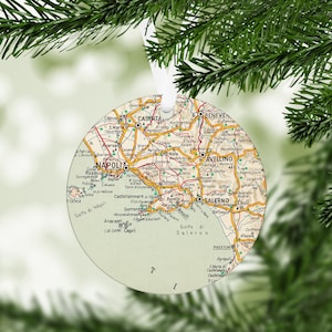 Amalfi Coast Italy Map Ornament - Amalfi Coast Ornament - Amalfi Coast Gift - Amalfi Coast Christmas Ornament - Amalfi Coast Christmas Gift
