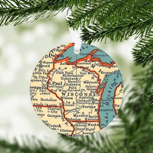 Wisconsin Map Ornament - Wisconsin Ornament - Wisconsin Realtor Gift - Wisconsin Christmas - Wisconsin Airbnb - Wisconsin Christmas Ornament