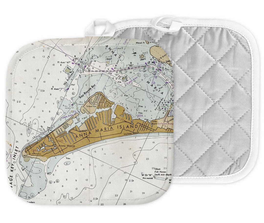 Anna Maria Island Florida Map Hot Pad Anna Maria Island Kitchen Anna