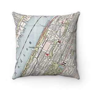 Columbia University New York Map Pillow - Columbia University Airbnb - Columbia University Pillow - Columbia University Graduation Gift