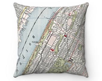 Columbia University New York Map Pillow - Columbia University Airbnb Decor - Columbia University Pillow - Columbia University Map