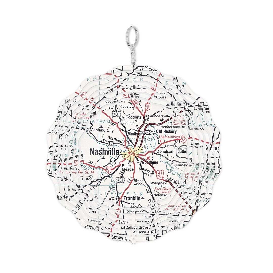 Nashville Tennessee Map Garden Spinner Nashville Garden Decor Nashville