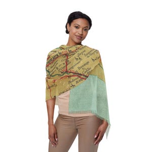 Bordeaux France Map Scarf Pashmina Travel Wrap Travel Scarf Sarong Travel Gift Wine Tasting