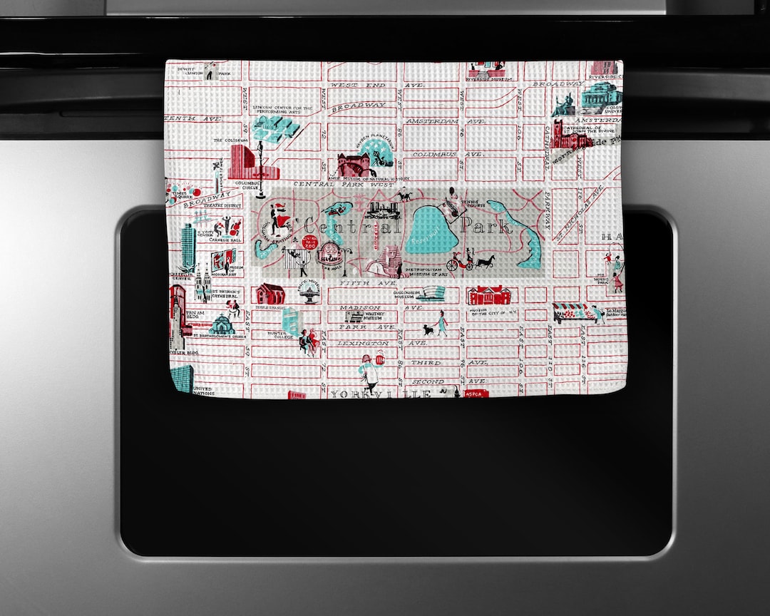 Central Park New York Tea Towel Central Park Kitchen Towel Etsy